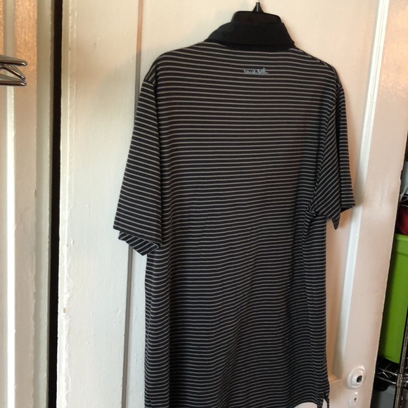 Travis Mathew Striped Polo Shirt Men’s Large Black With Chest Pocket - Picture 6 of 6